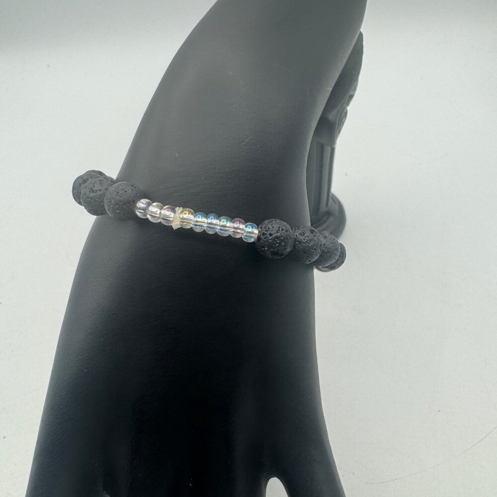 Multicolor Lava Bead Stretch Bracelet Aromatherapy Essential Oil Diffuser Unisex - Picture 3 of 5